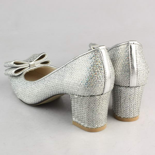 miu miu Rigid Sequined Bow Pump Silver