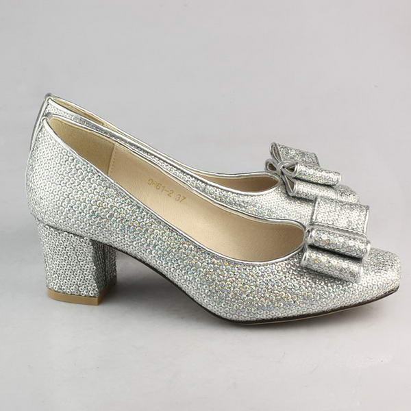 miu miu Rigid Sequined Bow Pump Silver