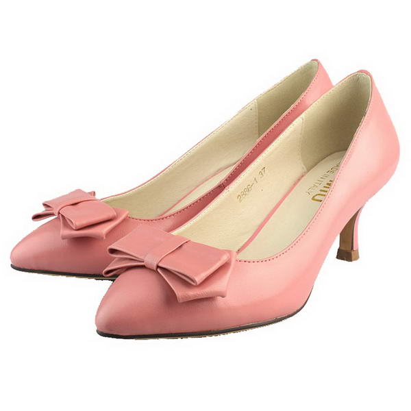 miu miu Sheepskin Leather Bow Point Toe Pump Pink