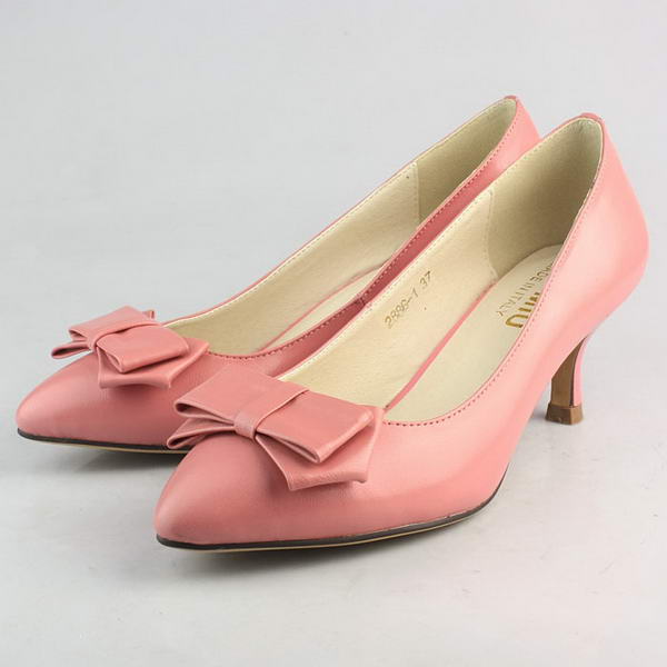 miu miu Sheepskin Leather Bow Point Toe Pump Pink