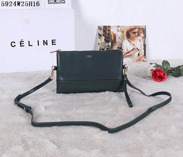 Celine in pelle Pochette verde