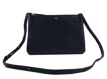 Celine Trio cuoio originale Borsa a tracolla C98318 nero