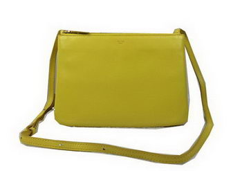 Celine Trio cuoio originale Borsa a tracolla C98318 Giallo