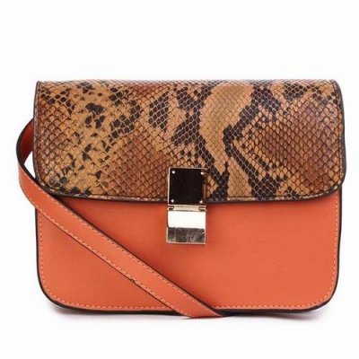 Celine pelle di pitone arancio Chiusura Borse