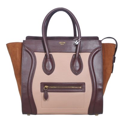 Celine Boston Bag rosso porpora Sorriso vacchetta