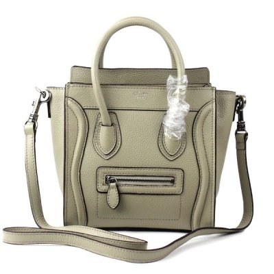 Celine Boston Beige Borse in pelle grigio