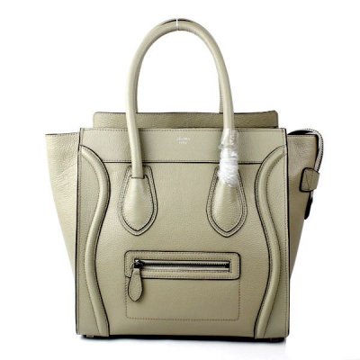 Celine Boston Beige Grigio Borse in pelle Sorriso