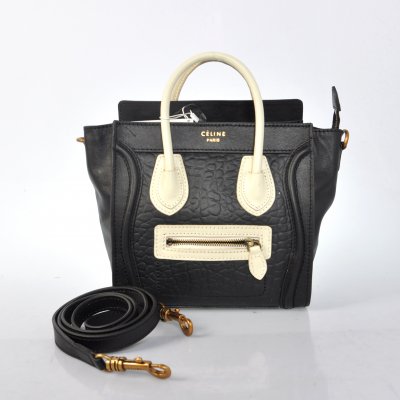 Celine Boston Chicchi Black Elephant Sorriso Borse in pelle