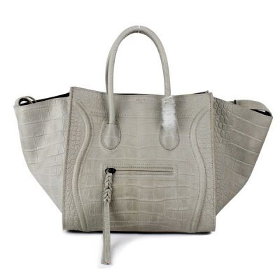 Celine Boston Croco Beige Borse in pelle