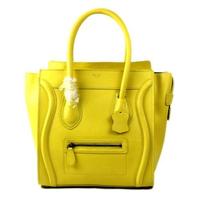 Celine Boston Lemon Yellow Borse in pelle Sorriso