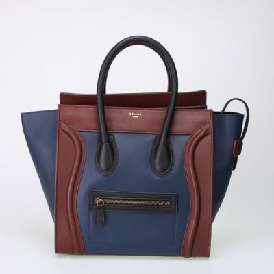 Celine Boston Nero Blu Marrone Borse in pelle di camoscio