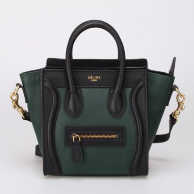 Celine Boston Verde Nero Pelle Borse