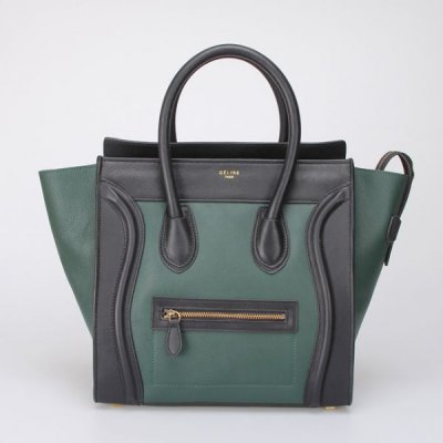 Celine Boston Verde Nero Sorriso Pelle Borse