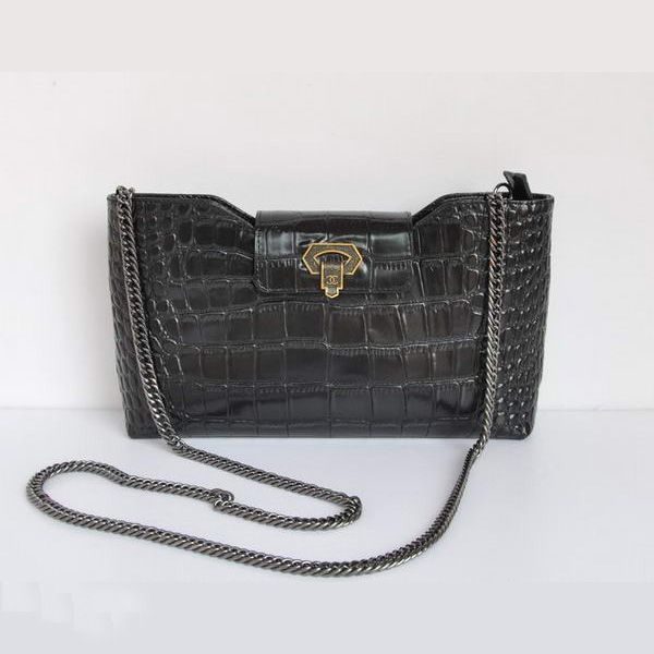 Borse Classic Chanel A50320 coccodrillo tracolla in pelle nera