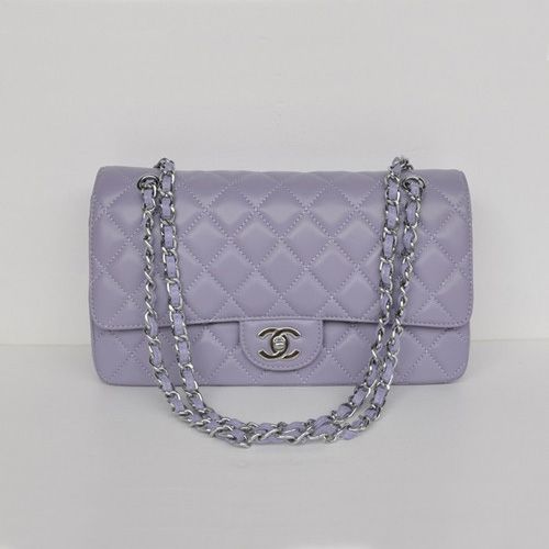 Rice Chanel Flap Borse catena d'argento 1113 viola chiaro