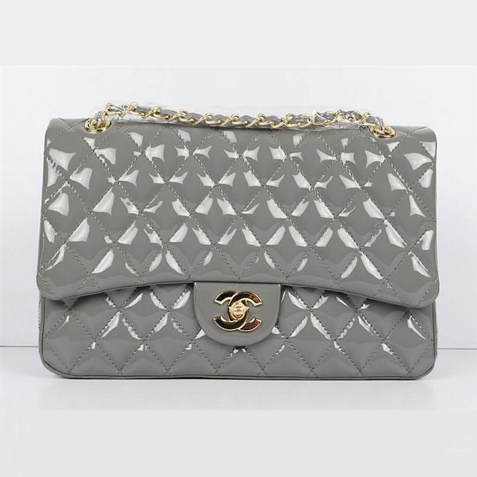 Chanel 1113 Classic Quilted Flap Borse originale mucca pelle grigia