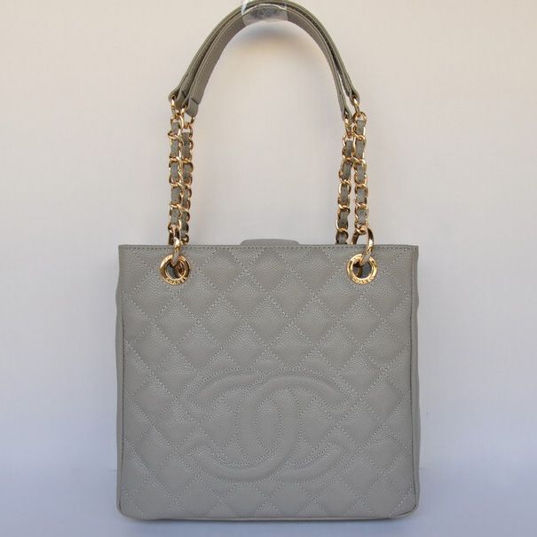 Chanel A50994 Grigio Media Shopping Borse hardware oro