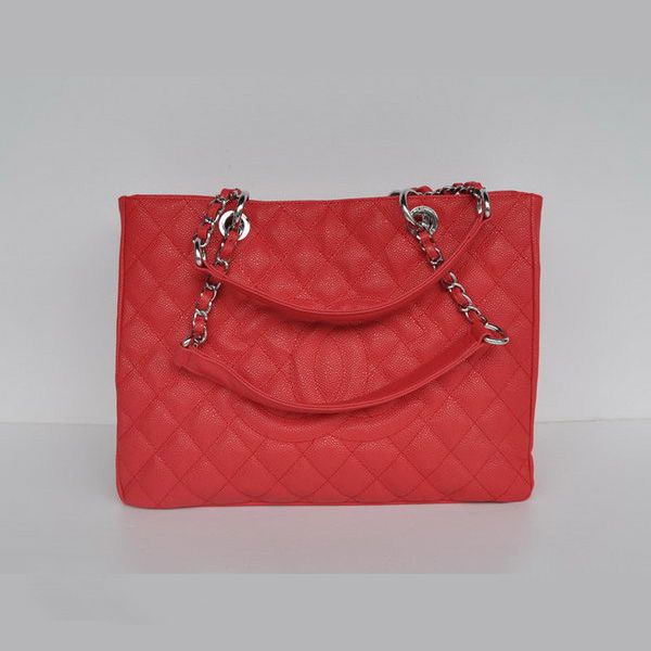 Borsa Chanel A50995 Rosso Caviar tracolla in pelle argento