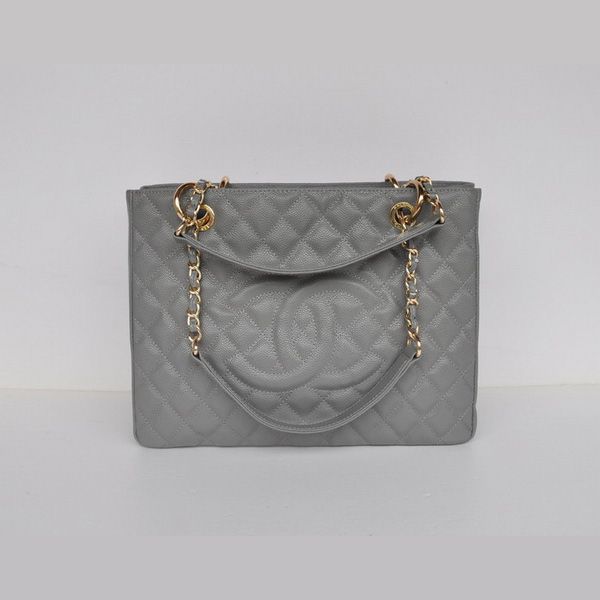 Borsa Chanel A50995 Grigio Cannage a tracolla in pelle oro