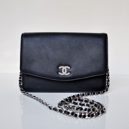 Chanel A33800 Flap Shoulder Borse in pelle di vitello nera