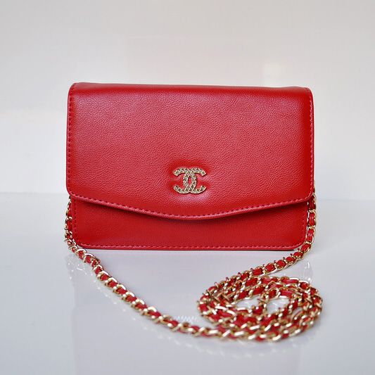 Borsa Chanel A33800 Flap Shoulder pelle di vitello rosso