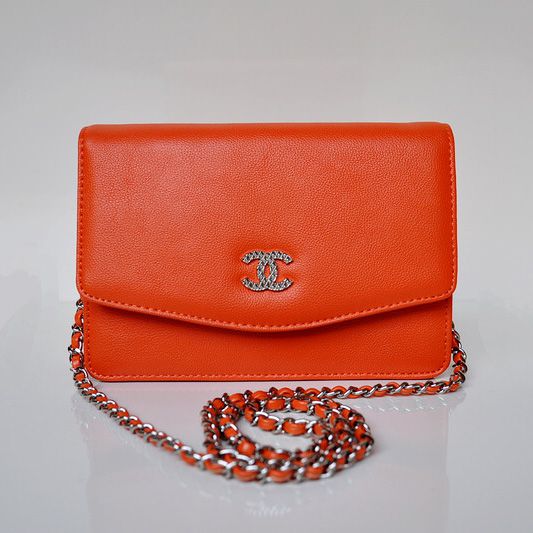 Borsa Chanel A33800 Flap Shoulder Vitello cuoio arancione