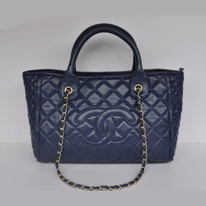 Chanel pelle di pecora Tote Borse A61079 Royal blue