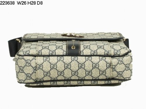 Gucci GG PVC tracolla in pelle blu 223638 Nuovo