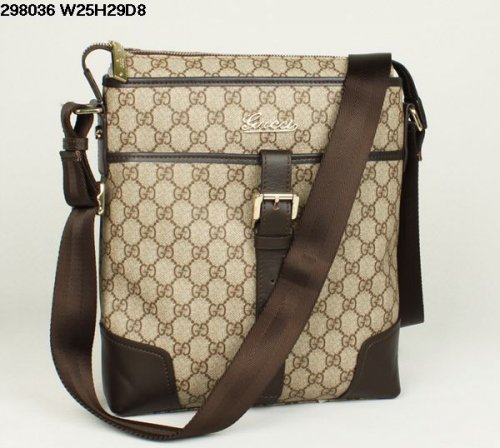Gucci 298.036 impermeabile Materiale in pelle Borsa Unisex Caffè