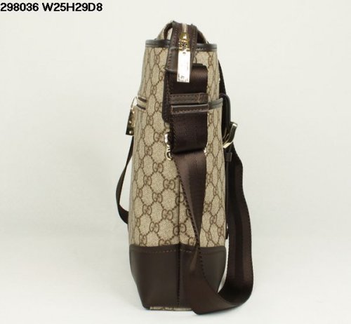 Gucci 298.036 impermeabile Materiale in pelle Borsa Unisex Caffè