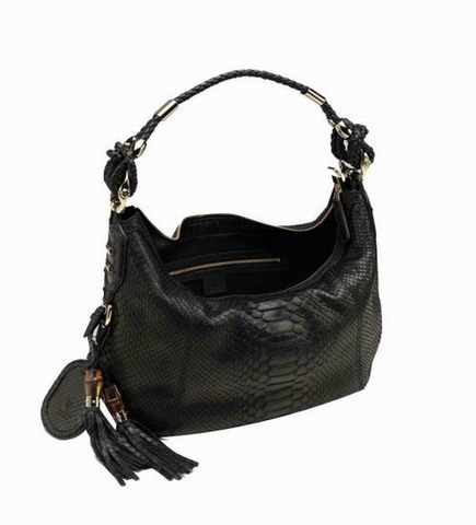 Gucci Outlet Techno Horsebit Medium Hobo 240261 Nero