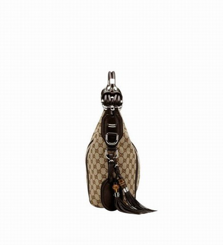 Gucci Outlet Techno Horsebit Medium Hobo 240261 Beige / Marrone