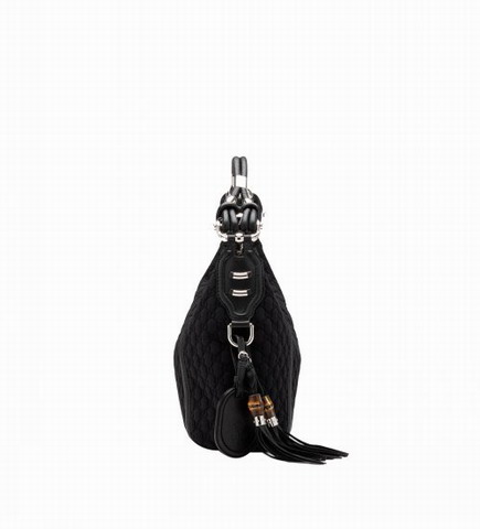 Gucci Outlet Techno Horsebit Medium Hobo 240261 Nero