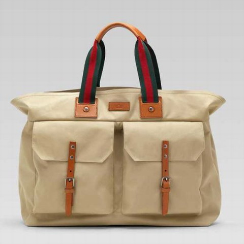 Gucci Tote con Firma Web Dettaglio 256103 in Khaki