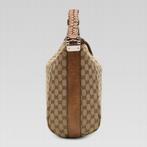 Gucci Bamboo Bar Medium Hobo 257090 in Beige / Marrone chiaro