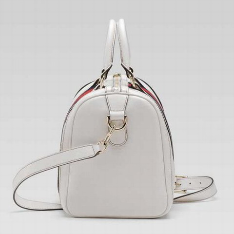 Gucci Vintage Web Medium Boston Bag 247205 in Bianco