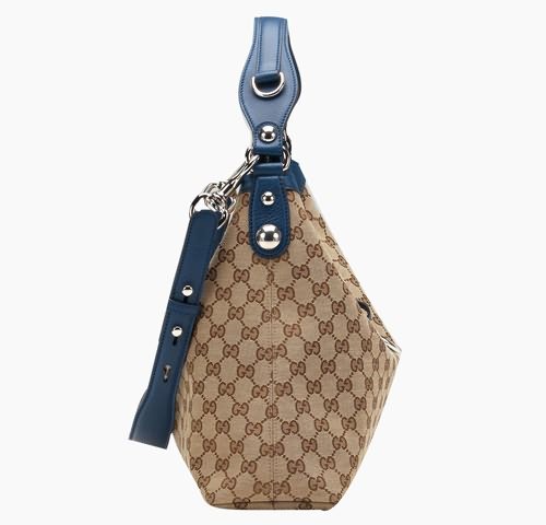 Gucci Outlet Icon Bit Medium Hobo 232961 Beige / Blu