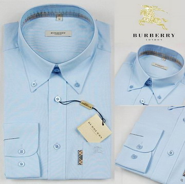 Burberry Outlet Burberry Uomo Controllato Maglie a manica lunga Blu Burberry_131