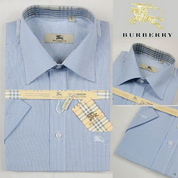 Burberry Outlet Burberry Uomo Controllato Maglie a manica lunga Blu Burberry_040