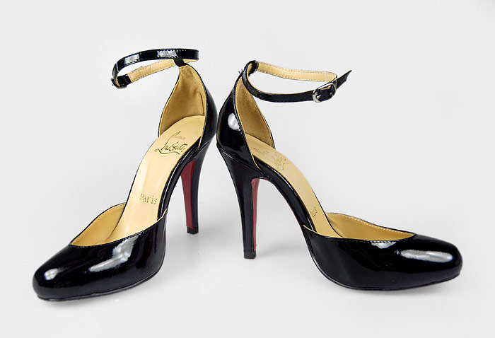 Christian Louboutin Red Sole Shoes Ankle Strap Pumps Black