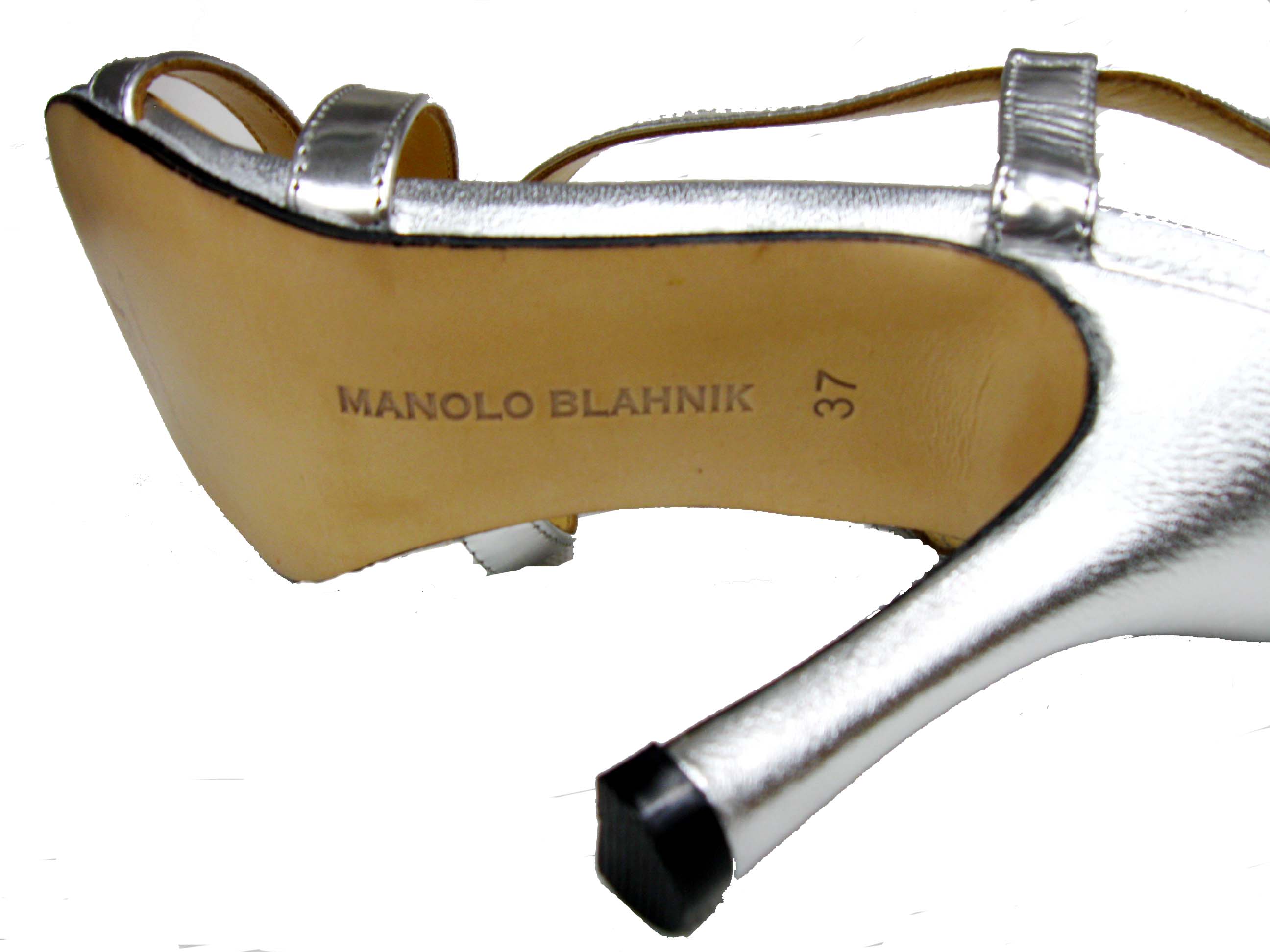 Manolo Blahnik ferret sandals silver