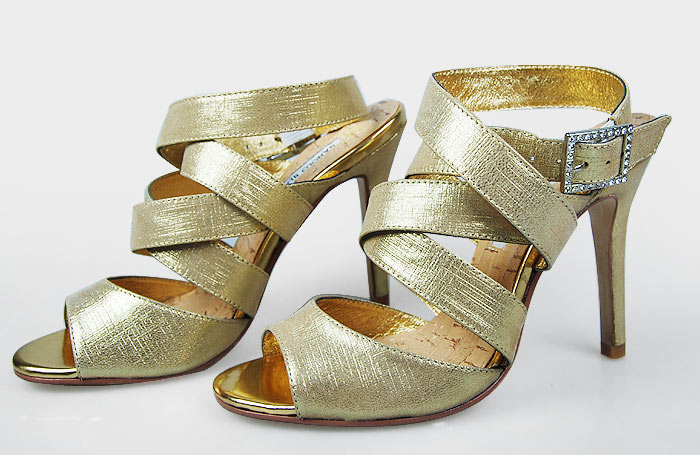 Manolo Blahnik multi-strap sandals golden