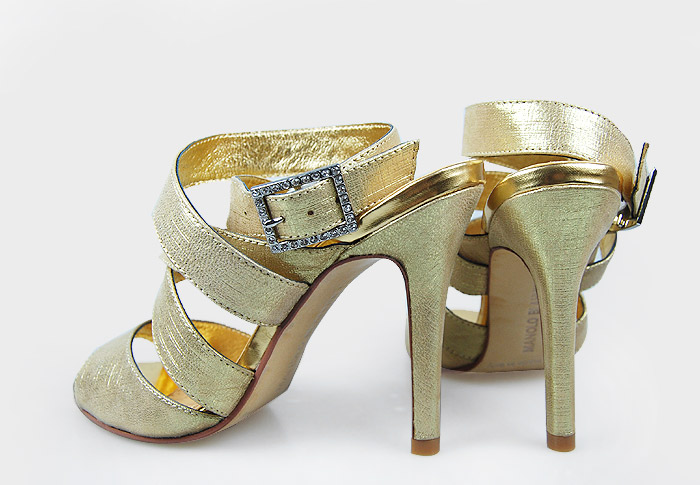 Manolo Blahnik multi-strap sandals golden