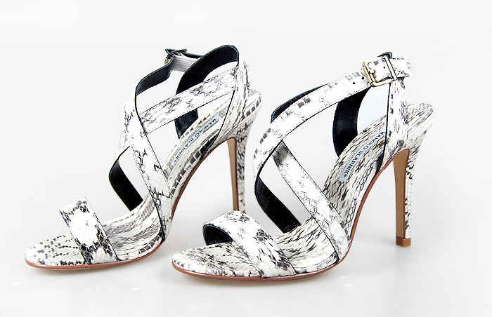 Manolo Blahnik snakeskin slingback sandals