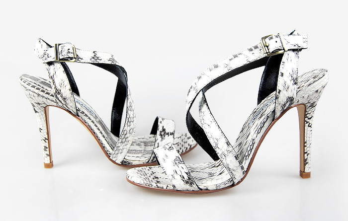 Manolo Blahnik snakeskin slingback sandals