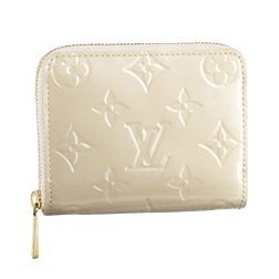 Louis Vuitton Pelle Monogram Vernis Portafoglio Zippy Coin Blanco Corailo Borse M91461