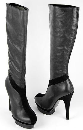 YSL Platform Black knee Boots