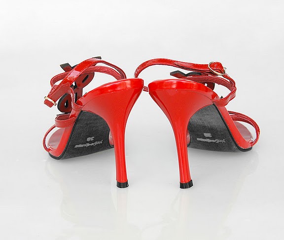 YSL sexy logo-displayed strapy high heel sandals red