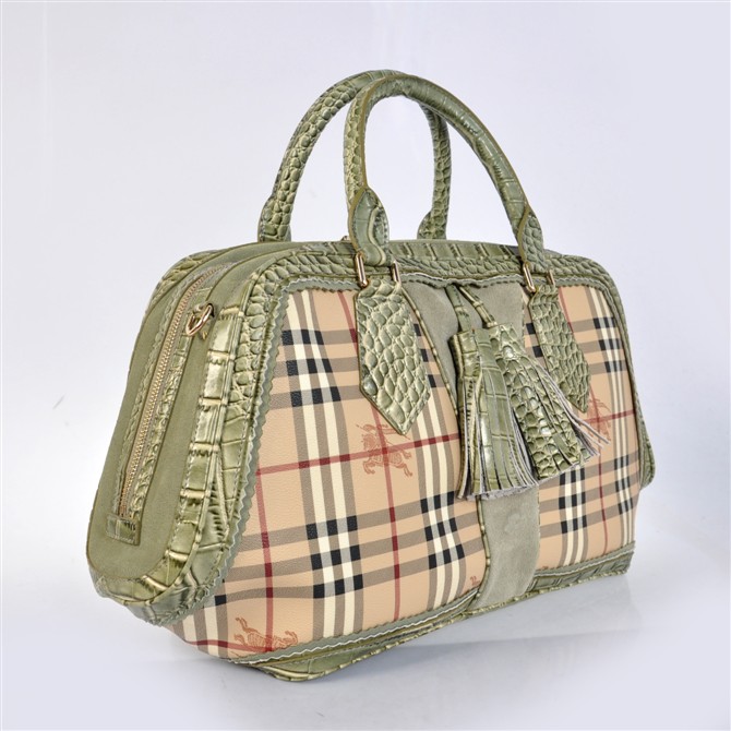 Burberry Haymarket Alligator Bowling Borsa 37888272