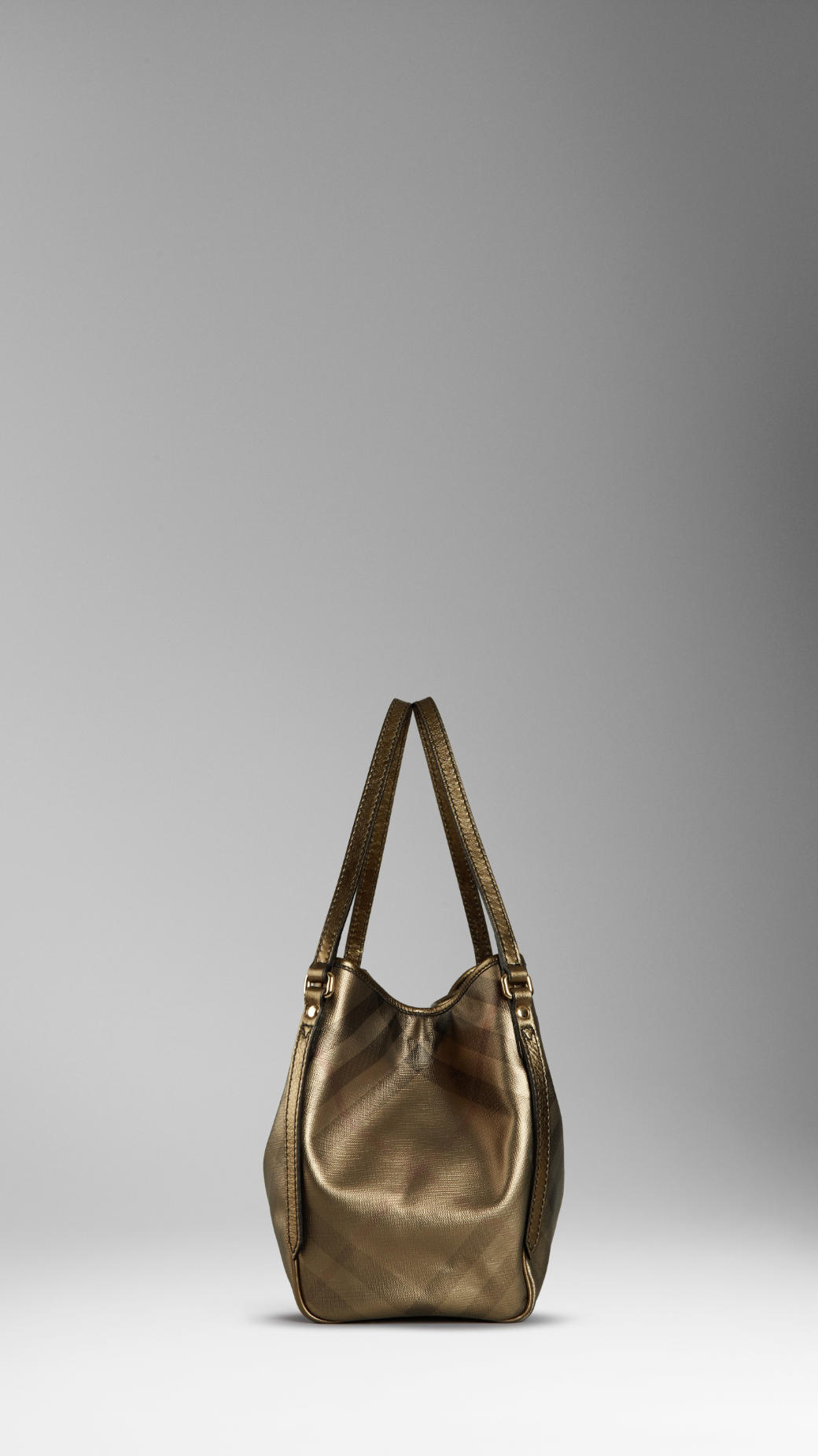 Burberry Media Metallic Tote Check 37869271